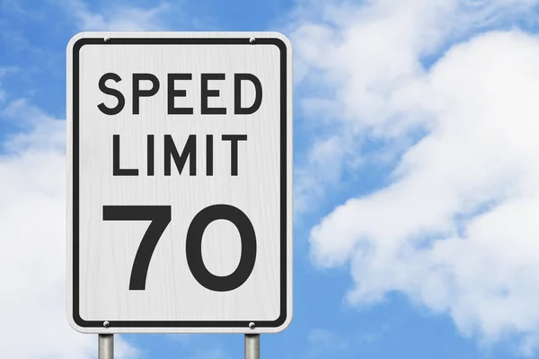 Mph Speed Limit Sign Isolated Sky Background — Stock Photo, Image