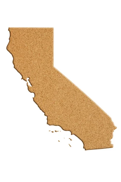 Карта в штаті Каліфорнія США в Корку матеріалу — стокове фото