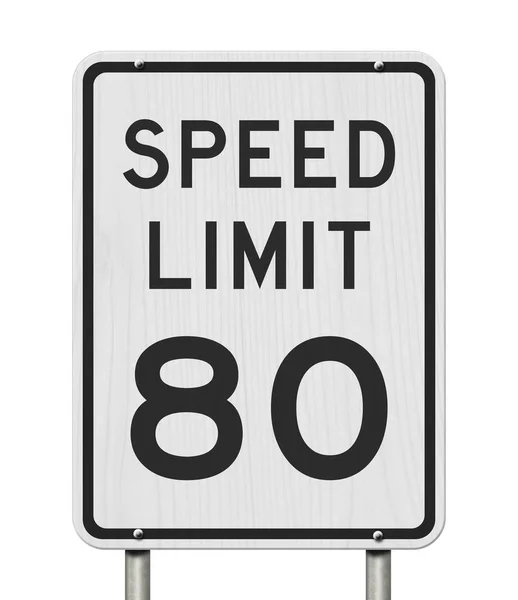 US 80 mph Speed Limit sign — Stock Photo, Image