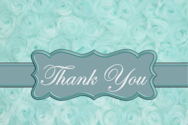 Дякую вам повідомлення на блідої тканини плюшевої троянди — стокове фото