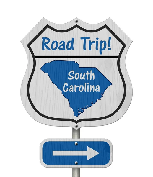 South Carolina Road Trip Highway Sign — Stockfoto