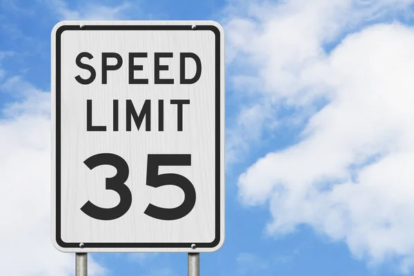 Nás 35 mph značka omezení rychlosti — Stock fotografie