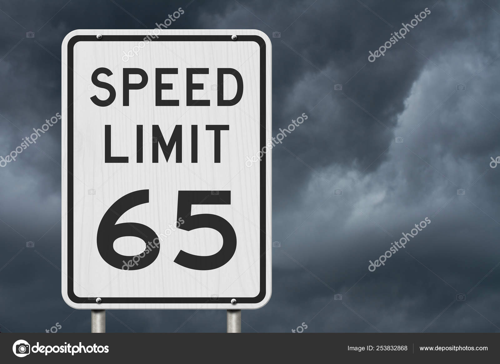 US 65 mph Speed Limit sign Stock Photo karenr 253832868