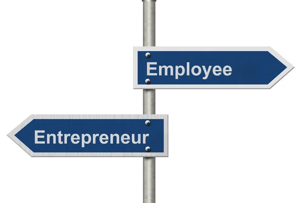 Difference between being an Entrepreneur or an Employee — Stock Photo, Image