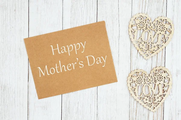 Happy Mother's Day text on a brown greeting card — Stock Photo, Image