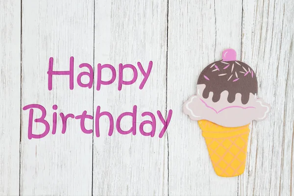 Happy Birthday card with ice cream — Stock Photo, Image