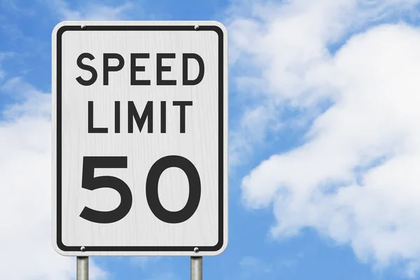 US 50 mph snelheidslimiet teken — Stockfoto