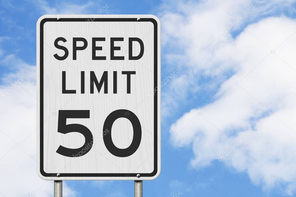 US 50 mph Speed Limit sign