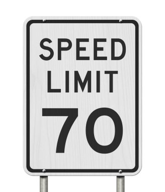 US 70 mph Speed Limit sign clipart