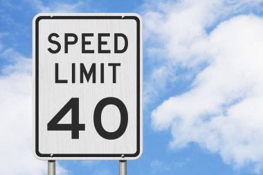 US 40 mph Speed Limit sign clipart