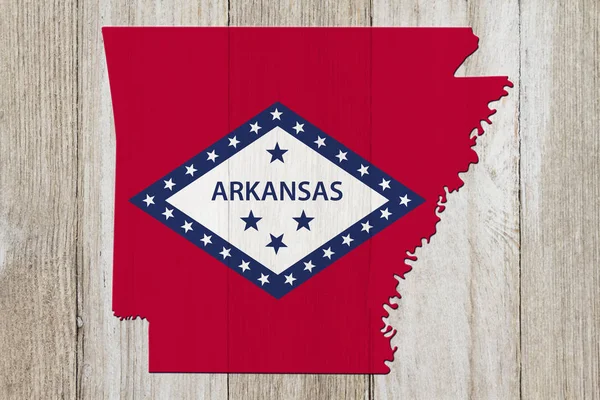 Mapa de Arkansas nas cores da bandeira Arkansas — Fotografia de Stock