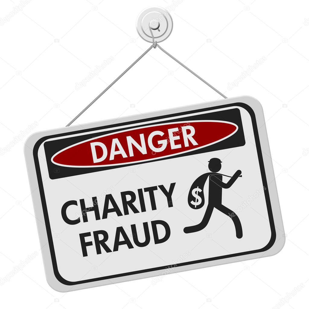 Charity fraud danger sign