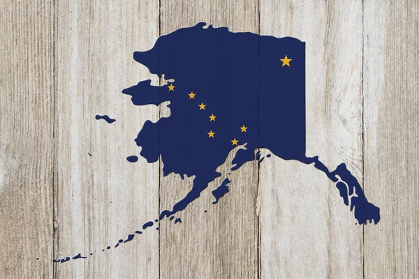 Mapa de Alaska en los colores de la bandera de Alaska —  Fotos de Stock