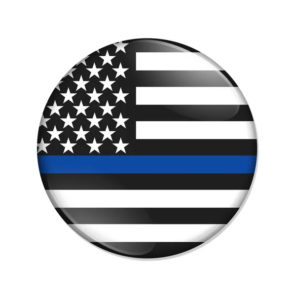 アメリカの細い青い線のバッジボタン — ストック写真