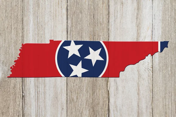 Mappa del Tennessee con i colori della bandiera del Tennessee — Foto Stock