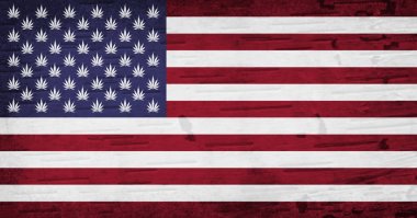 Amerikan kenevir yıldız ve şeritler bayrak