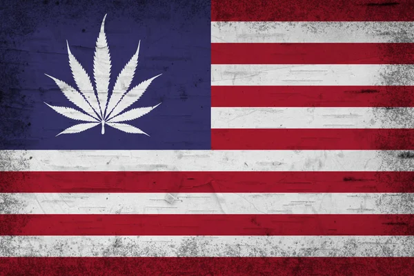 American cannabis stars and strips flag — Stock Photo, Image