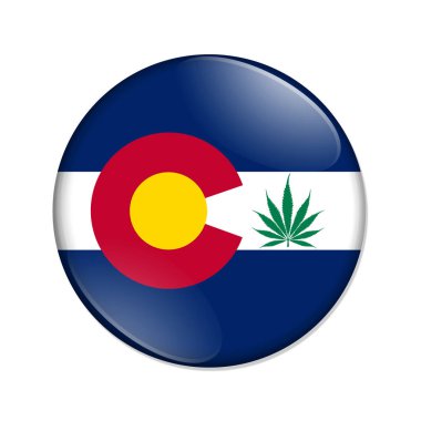 Colorado esrar yaprak devlet bayrak rozeti düğmesi