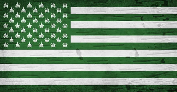 American cannabis stars and strips flag — Stock Photo, Image