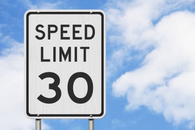 Bize 30 mph Hız Sınırı işareti
