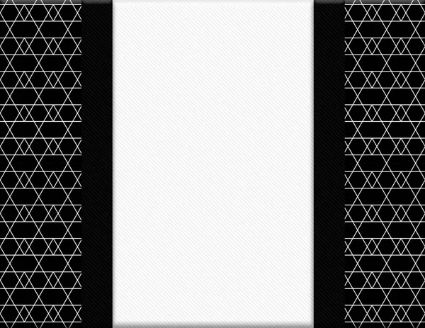Black and White Line and Zigzag Patterned Frame with Ribbon Back — Stock Photo, Image