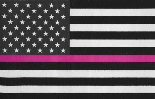 Bandeira de linha fina rosa americana — Fotografia de Stock