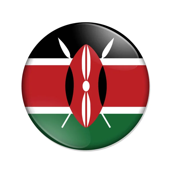 Kenya country flag badge button — Stock Photo, Image