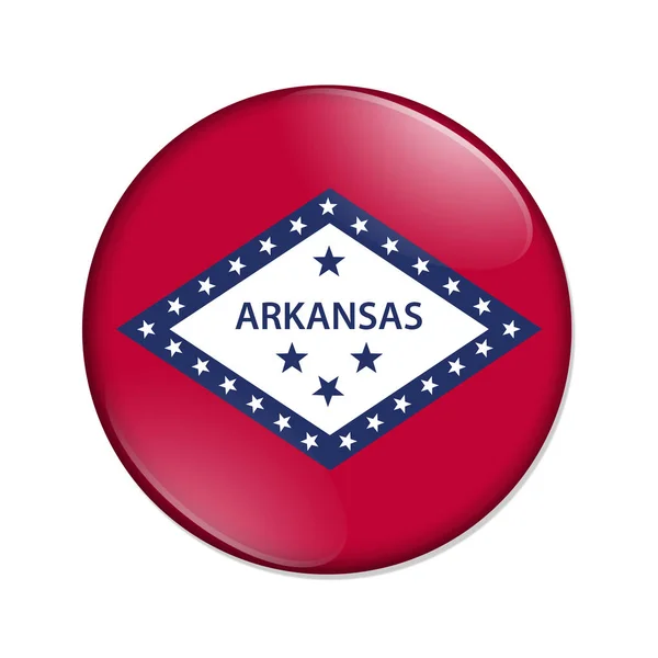 Botón de insignia de bandera estatal Arkansas — Foto de Stock