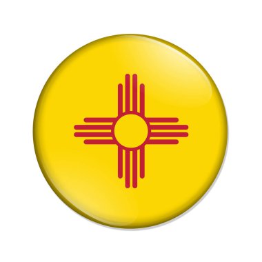 Yeni Meksika devlet bayrağı rozeti düğmesi