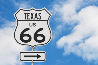 Texas US Route 66 yol gezisi USA karayolu yol işareti