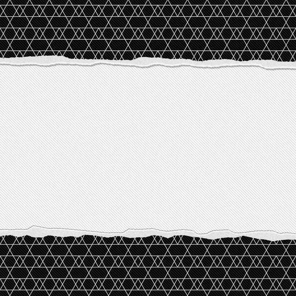 Moldura Zigzag preto e branco com fundo rasgado — Fotografia de Stock