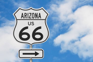 Arizona ABD rota 66 yol gezisi ABD karayolu yol işareti