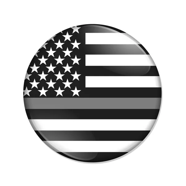 American linha fina cinza botão distintivo — Fotografia de Stock