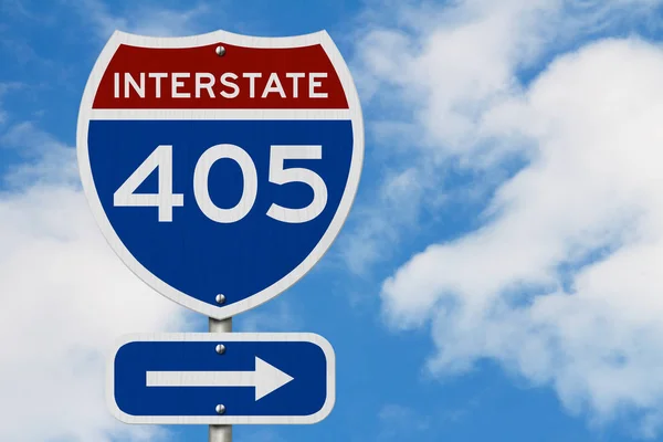 I-405 autostrada statale USA segnaletica stradale — Foto Stock