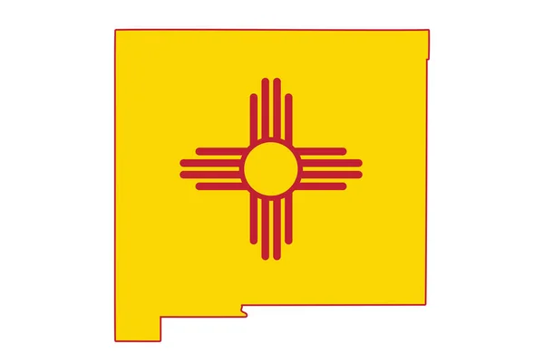 Map of New Mexico in the New Mexico flag colors — Stock Photo, Image