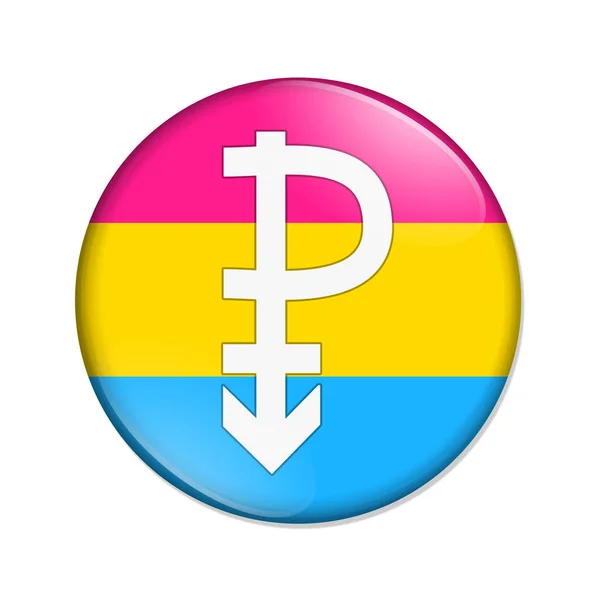 Pansexual striped flag badge button striped flag badge button — Stock Photo, Image