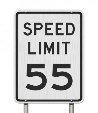 Bize 55 mph Hız Sınırı işareti