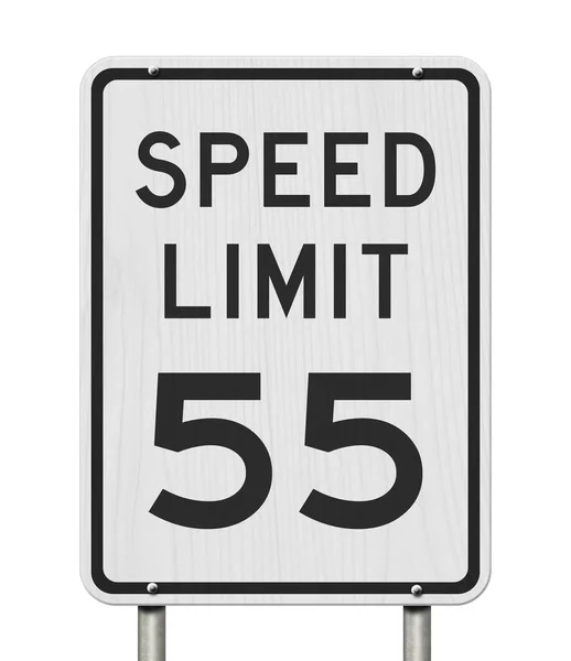US 55 mph hastighetsgräns skylt — Stockfoto