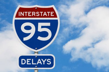 I-95 Interstate gecikmeler ABD karayolu yol işareti