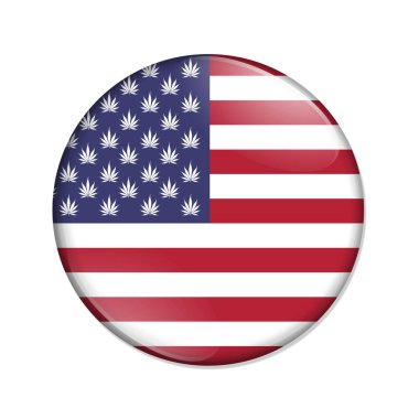 ABD esrar yaprak devlet bayrağı rozeti düğmesi