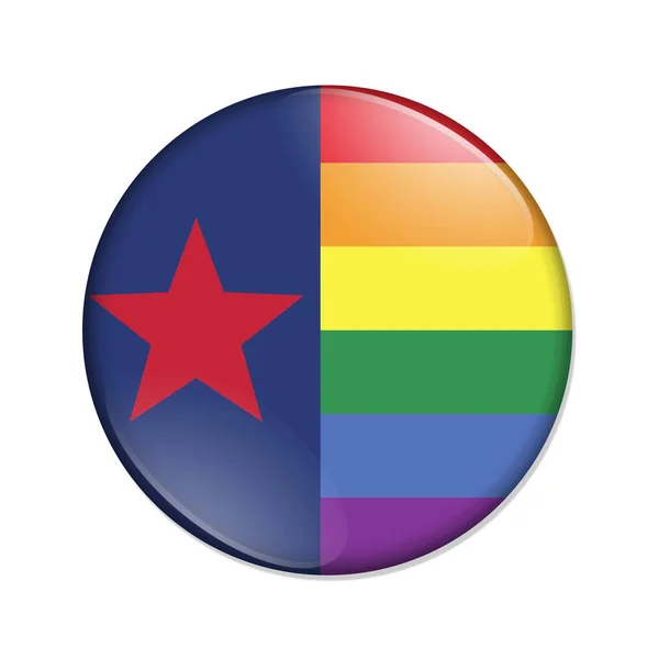 Bouton d'insigne drapeau rayé Texas pride — Photo