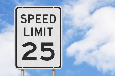 Bize 25 mph Hız Sınırı işareti