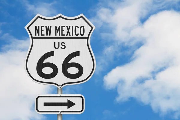 New Mexico Abd rota 66 yol gezisi ABD karayolu yol işareti — Stok fotoğraf