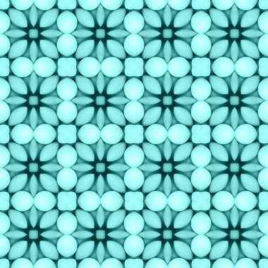 Teal çiçek mozaik detaylı dikişsiz dokulu desen arka plan