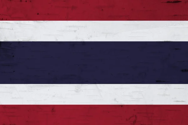风化木材上的质朴旧泰国国旗 — 图库照片