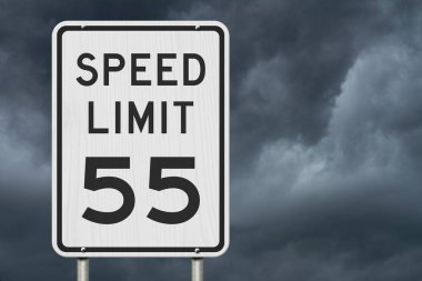 Bize 55 mph Hız Sınırı işareti