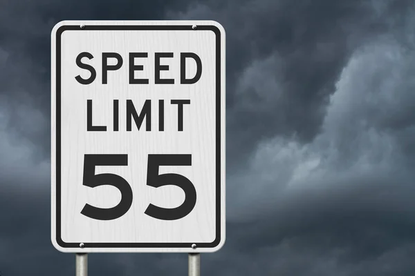 US 55 mph snelheidslimiet teken — Stockfoto