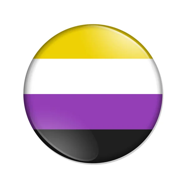 Icke-binär randig flagg Badge-knapp — Stockfoto