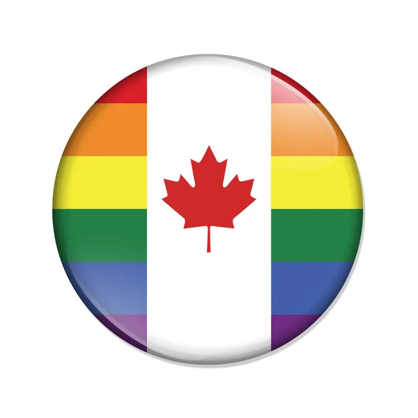 Canadian pride striped flag badge button — Stock Photo, Image