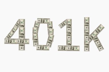 Emeklilik 401k metin 100 dolar banknotlar yapılmış